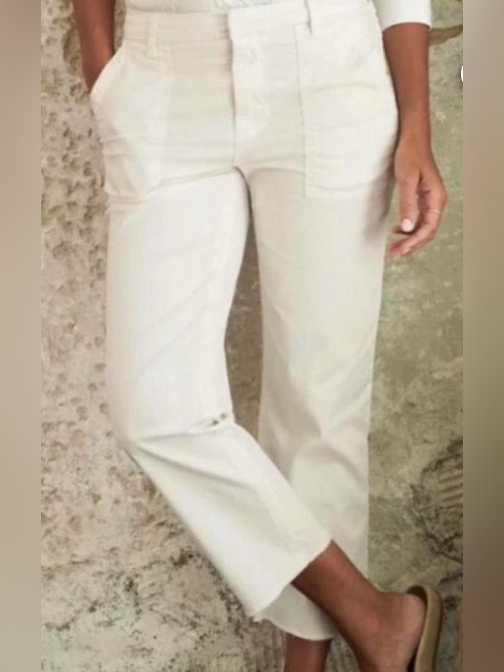 Frank & Eileen Blackstone Performance Twill Off White Crop